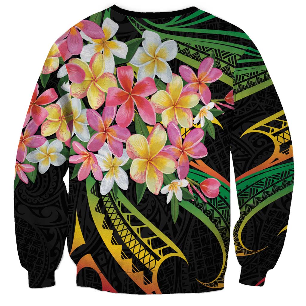 Kiribati Red Jasmine Mango Sweatshirt Reggae Polynesian Art Vibe LT9 - Polynesian Pride