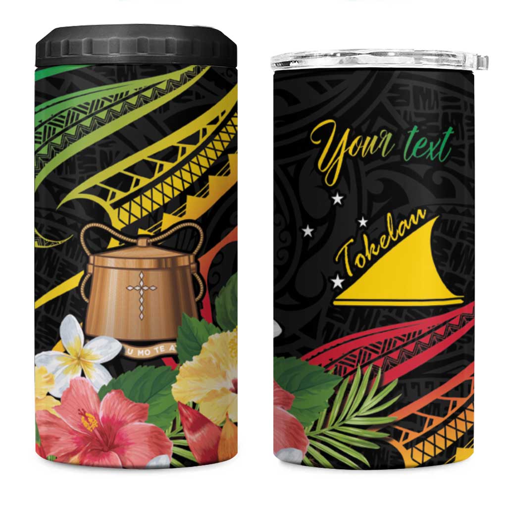 Personalised Tokelau Tropical Flowers 4 in 1 Can Cooler Tumbler Reggae Polynesian Art Vibe LT9 One Size: 16 oz Reggae - Polynesian Pride