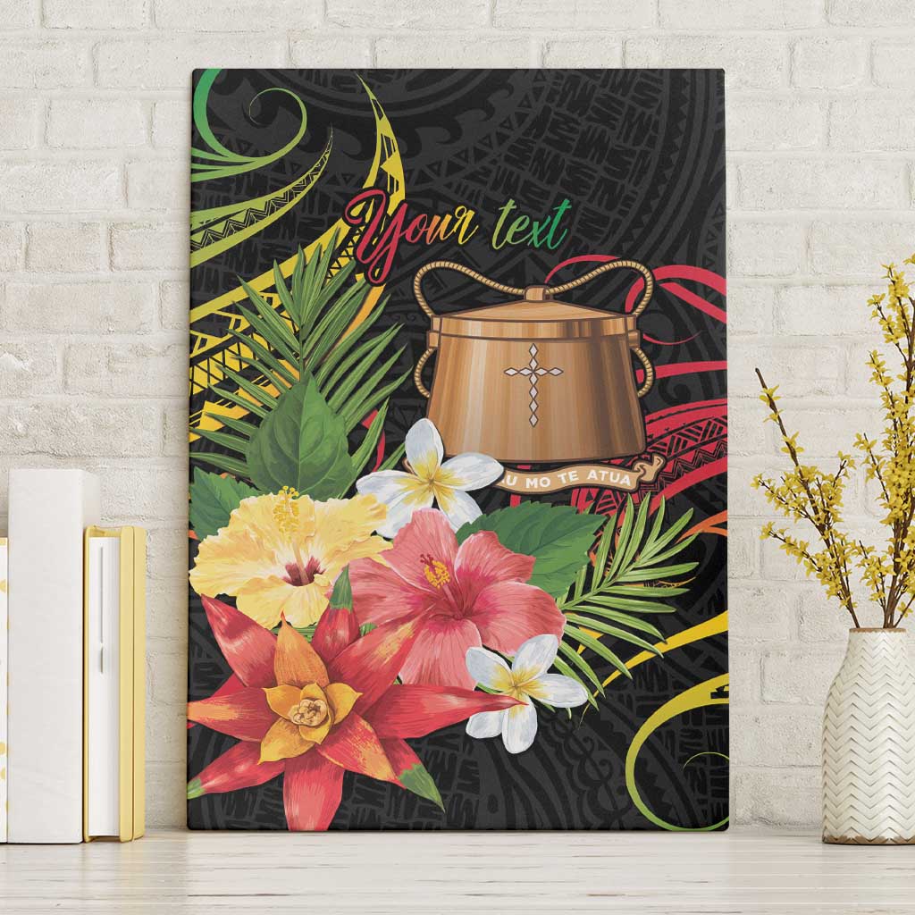 Personalised Tokelau Tropical Flowers Canvas Wall Art Reggae Polynesian Art Vibe