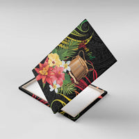 Personalised Tokelau Tropical Flowers Canvas Wall Art Reggae Polynesian Art Vibe