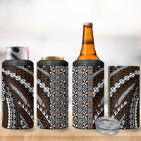 Brown Tongan Polynesian Tribal 4 in 1 Can Cooler Tumbler - Polynesian Pride