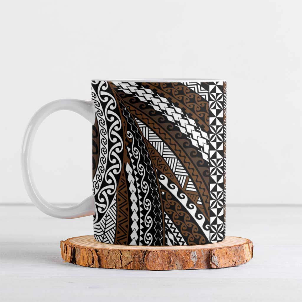 Brown Tongan Polynesian Tribal Ceramic Mug - Polynesian Pride