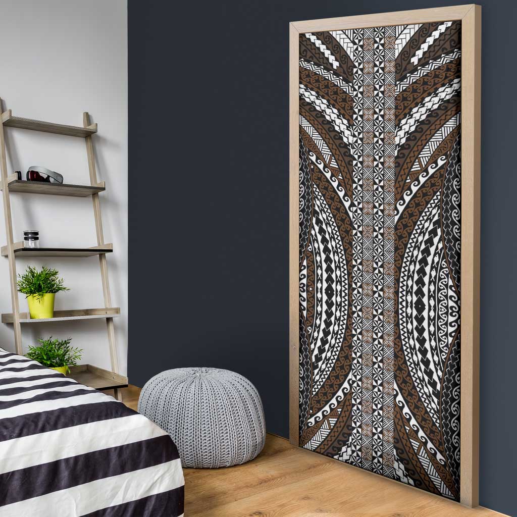 Brown Tongan Polynesian Tribal Door Cover - Polynesian Pride