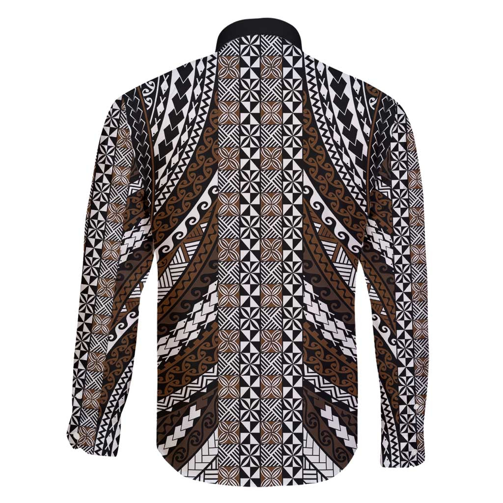 Brown Tongan Polynesian Tribal Family Matching Mermaid Dress and Hawaiian Shirt - Polynesian Pride