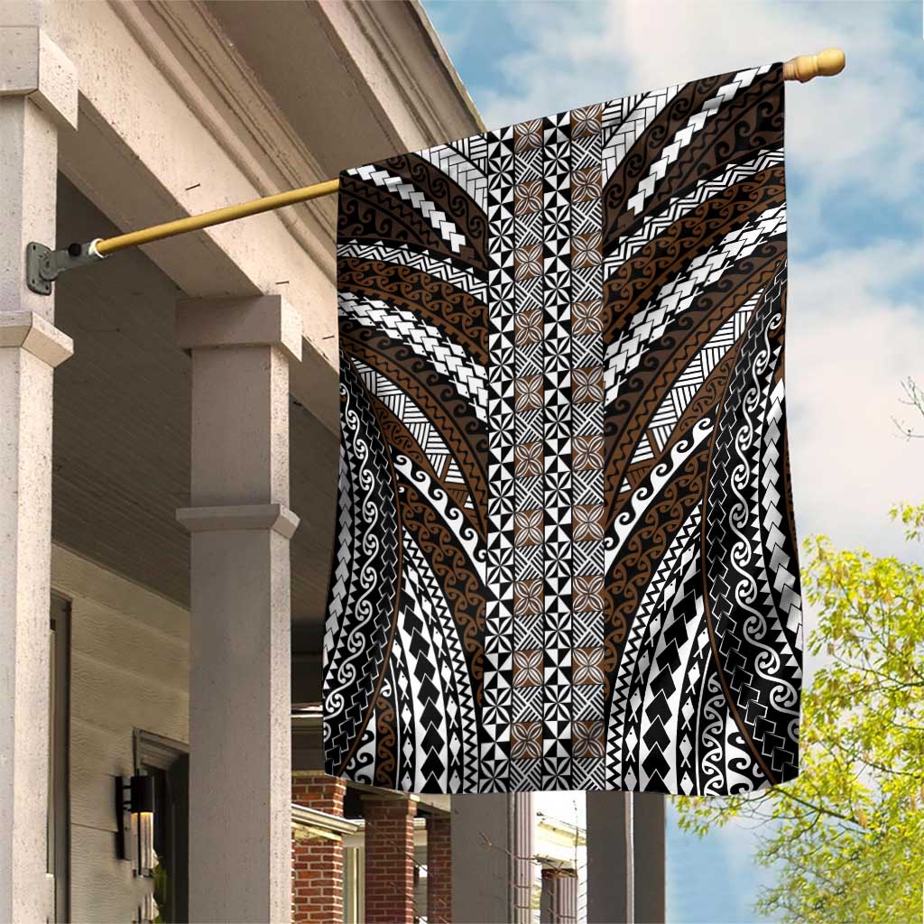 Brown Tongan Polynesian Tribal Garden Flag - Polynesian Pride