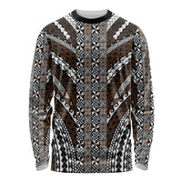 Brown Tongan Polynesian Tribal Long Sleeve Shirt - Polynesian Pride