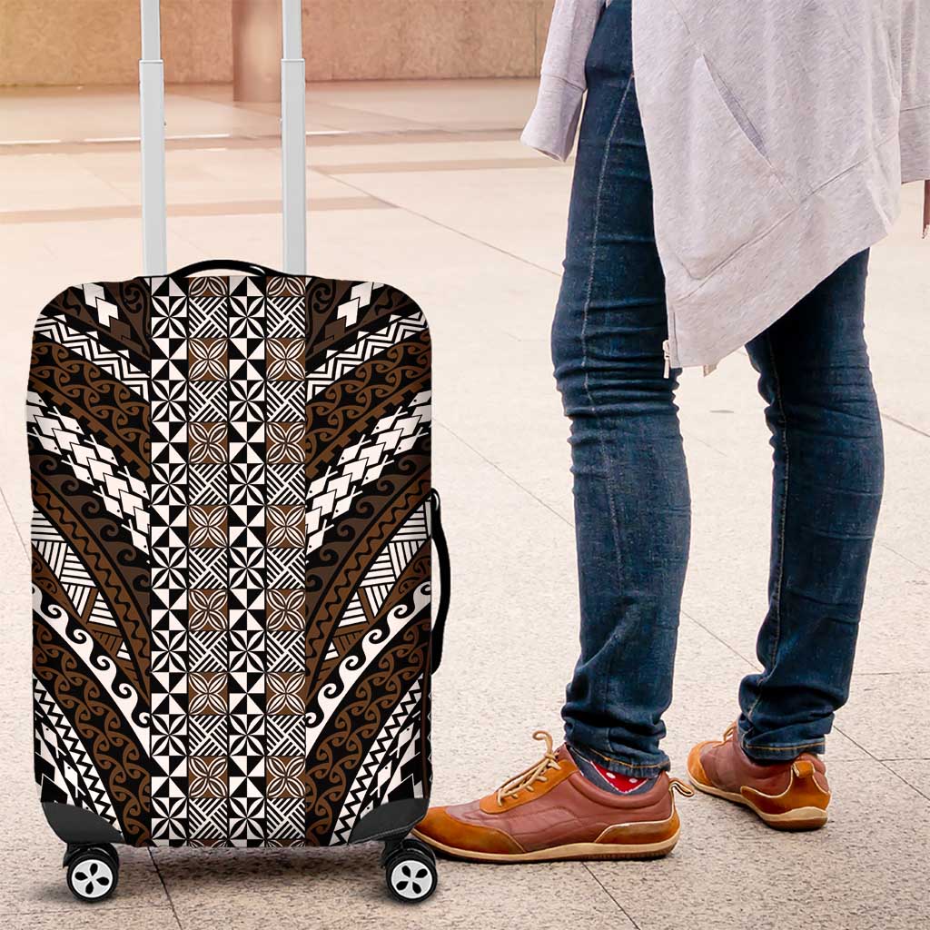 Brown Tongan Polynesian Tribal Luggage Cover - Polynesian Pride