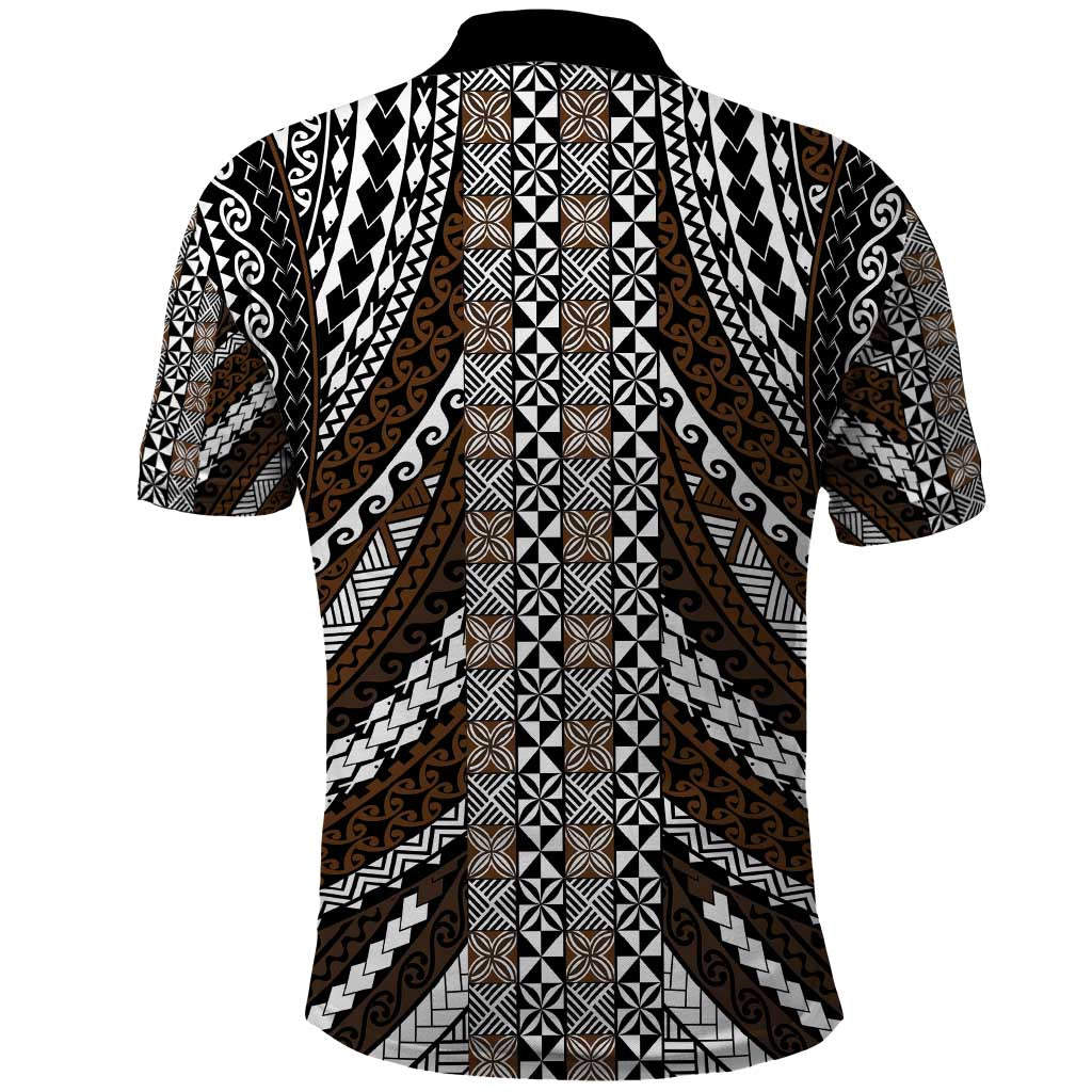 Brown Tongan Polynesian Tribal Polo Shirt LT9 - Polynesian Pride