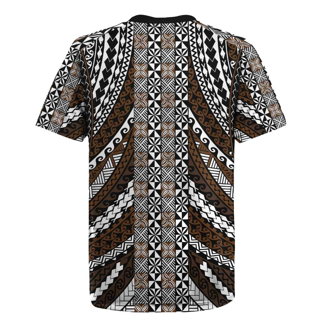 Brown Tongan Polynesian Tribal Rugby Jersey - Polynesian Pride