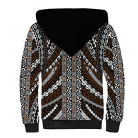 Brown Tongan Polynesian Tribal Sherpa Hoodie LT9 - Polynesian Pride