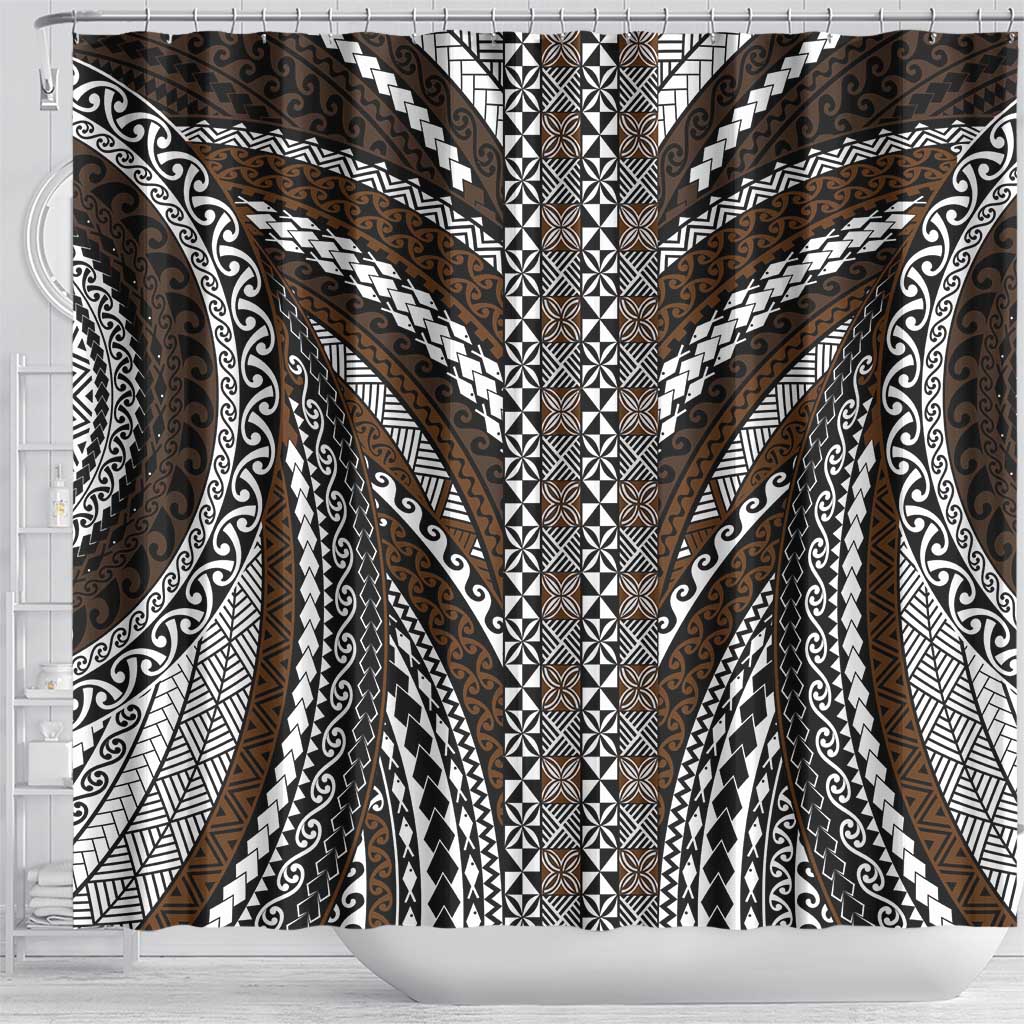 Brown Tongan Polynesian Tribal Shower Curtain - Polynesian Pride