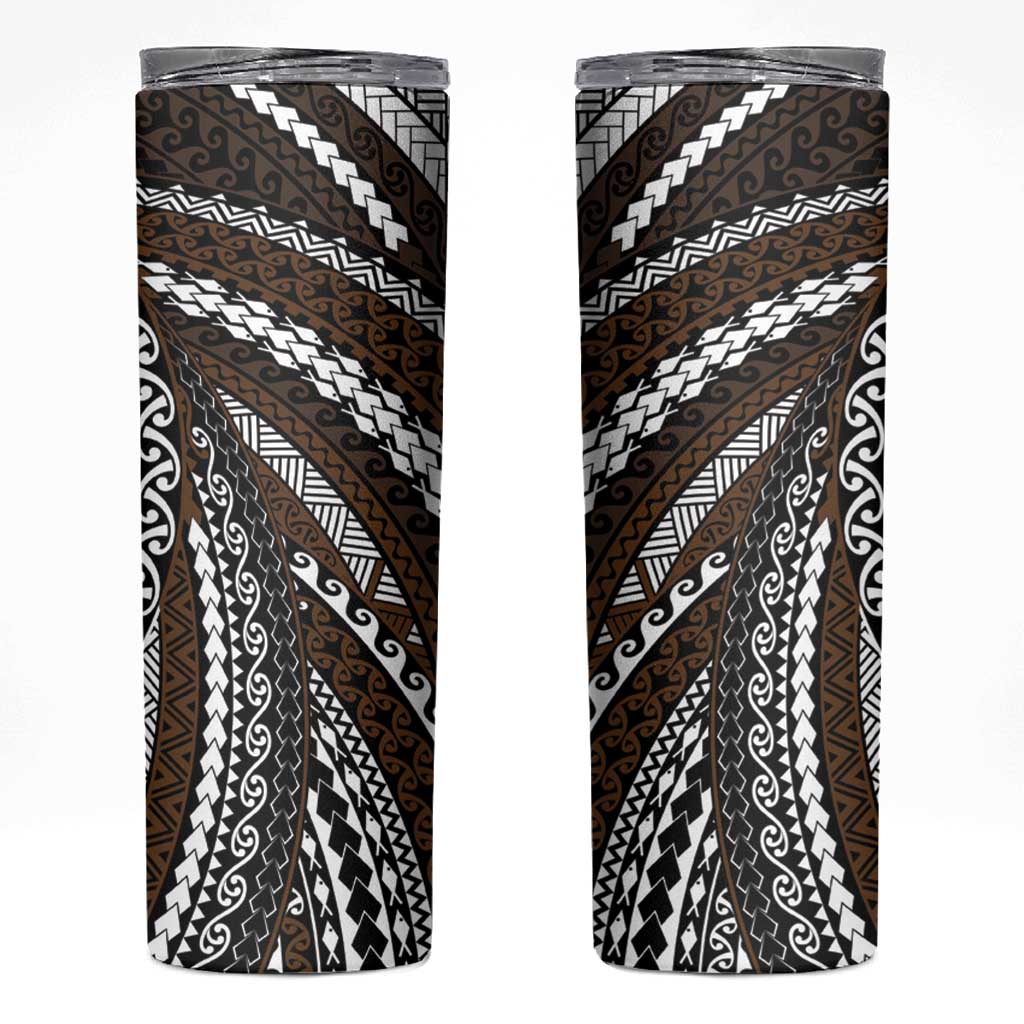 Brown Tongan Polynesian Tribal Skinny Tumbler - Polynesian Pride