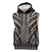 Brown Tongan Polynesian Tribal Sleeveless Hoodie LT9 Brown - Polynesian Pride