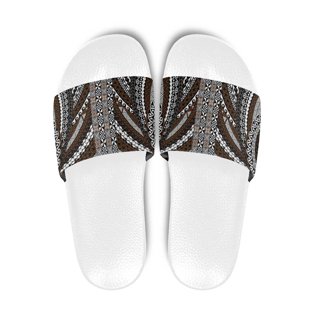 Brown Tongan Polynesian Tribal Slide Sandals LT9 Brown - Polynesian Pride