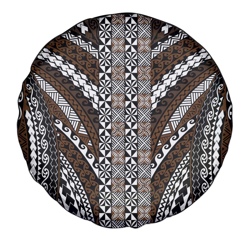 Brown Tongan Polynesian Tribal Spare Tire Cover - Polynesian Pride
