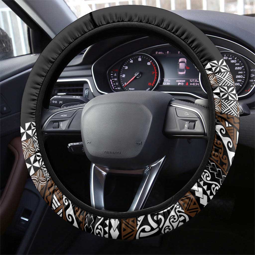 Brown Tongan Polynesian Tribal Steering Wheel Cover - Polynesian Pride