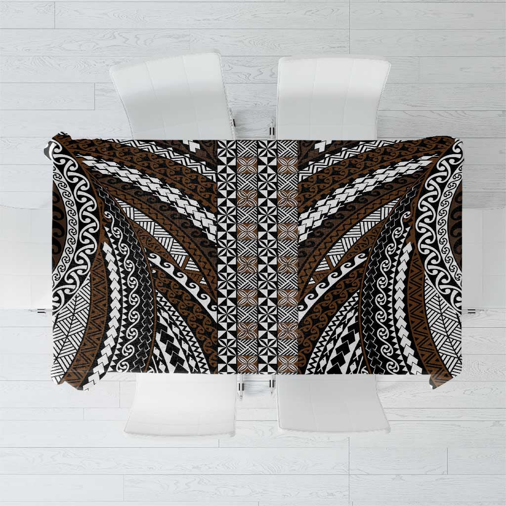 Brown Tongan Polynesian Tribal Tablecloth - Polynesian Pride