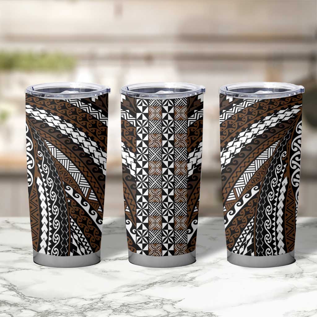 Brown Tongan Polynesian Tribal Tumbler Cup - Polynesian Pride