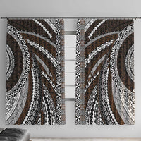 Brown Tongan Polynesian Tribal Window Curtain - Polynesian Pride