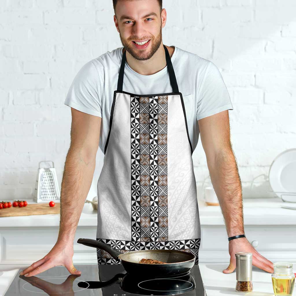 Light Gray Tongan Polynesian Tribal Apron LT9 - Polynesian Pride