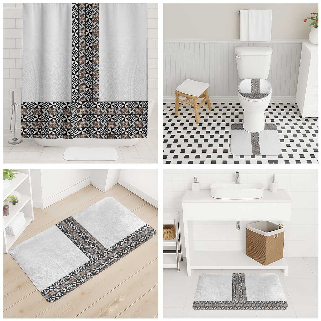 Light Gray Tongan Polynesian Tribal Bathroom Set - Polynesian Pride
