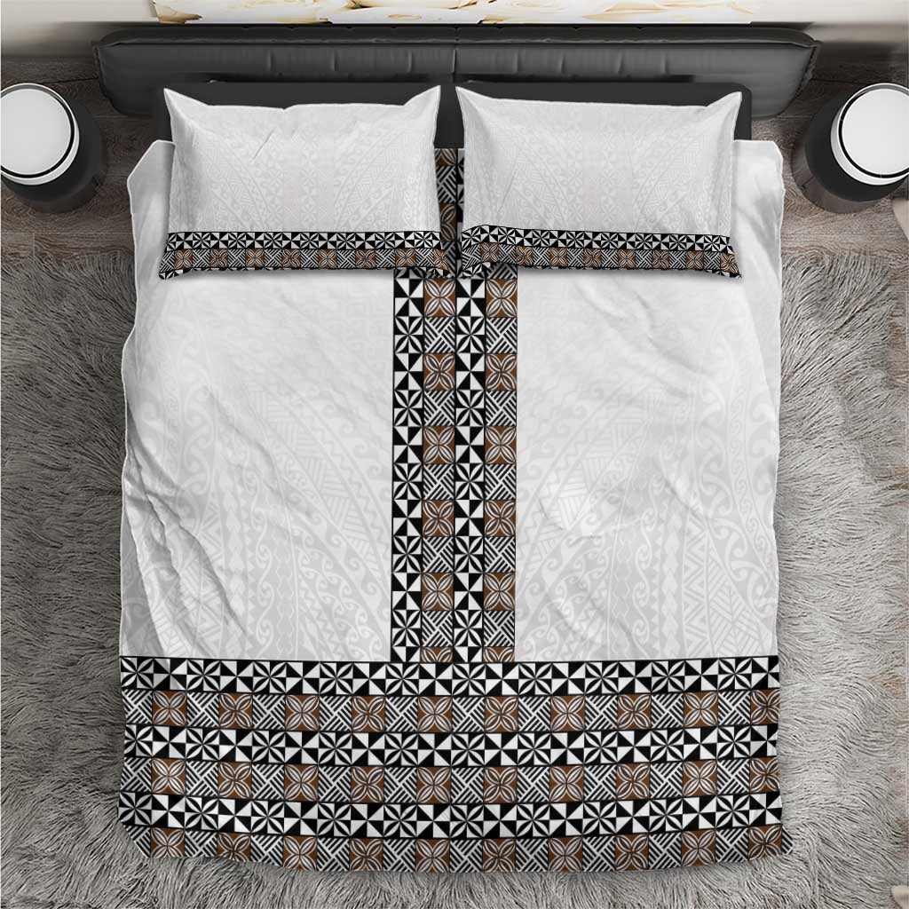 Light Gray Tongan Polynesian Tribal Bedding Set LT9 White - Polynesian Pride