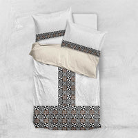 Light Gray Tongan Polynesian Tribal Bedding Set LT9 US Twin 172cm x 218cm White - Polynesian Pride