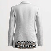 Light Gray Tongan Polynesian Tribal Blazer - Polynesian Pride