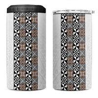 Light Gray Tongan Polynesian Tribal 4 in 1 Can Cooler Tumbler - Polynesian Pride