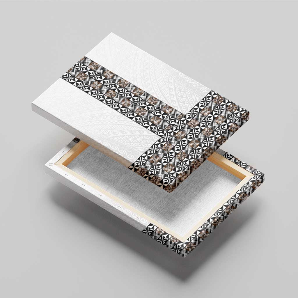 Light Gray Tongan Polynesian Tribal Canvas Wall Art - Polynesian Pride