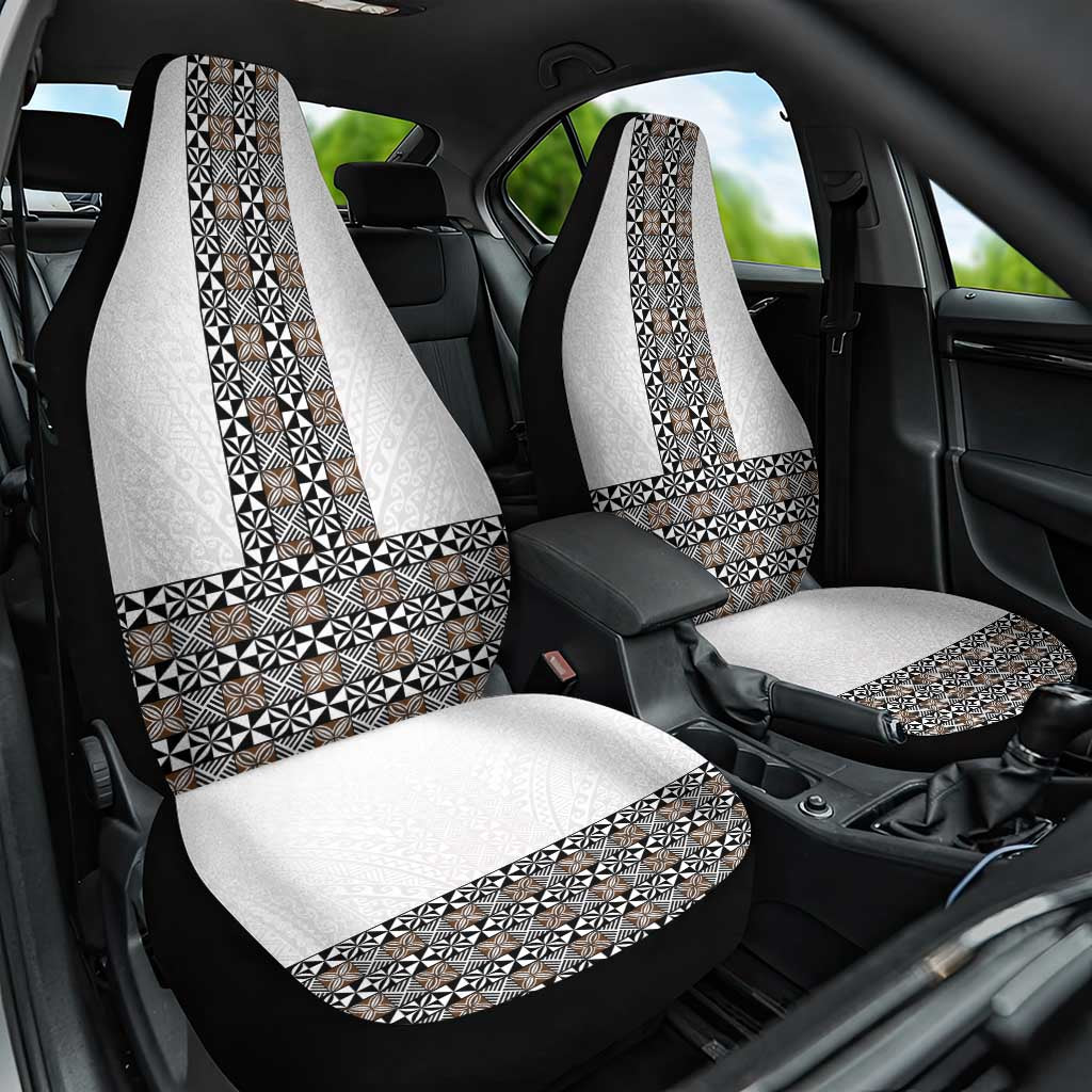Light Gray Tongan Polynesian Tribal Car Seat Cover - Polynesian Pride