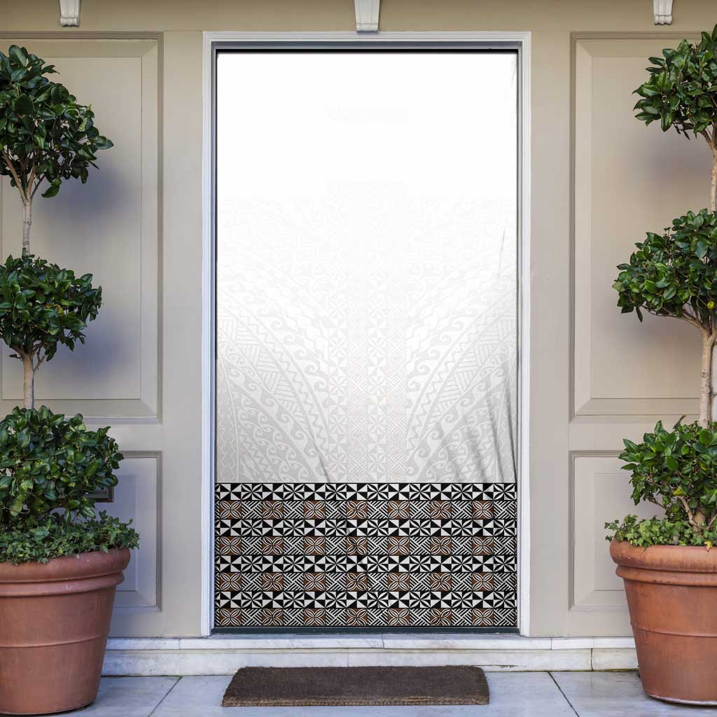 Light Gray Tongan Polynesian Tribal Door Cover - Polynesian Pride