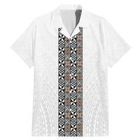 Light Gray Tongan Polynesian Tribal Family Matching Mermaid Dress and Hawaiian Shirt - Polynesian Pride