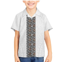 Light Gray Tongan Polynesian Tribal Family Matching Mermaid Dress and Hawaiian Shirt - Polynesian Pride