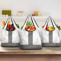 Light Gray Tongan Polynesian Tribal Grocery Bag - Polynesian Pride
