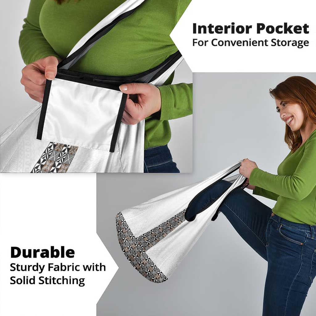 Light Gray Tongan Polynesian Tribal Grocery Bag - Polynesian Pride