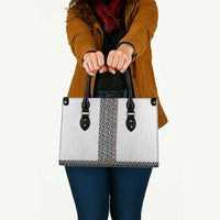 Light Gray Tongan Polynesian Tribal Leather Bag LT9 - Polynesian Pride