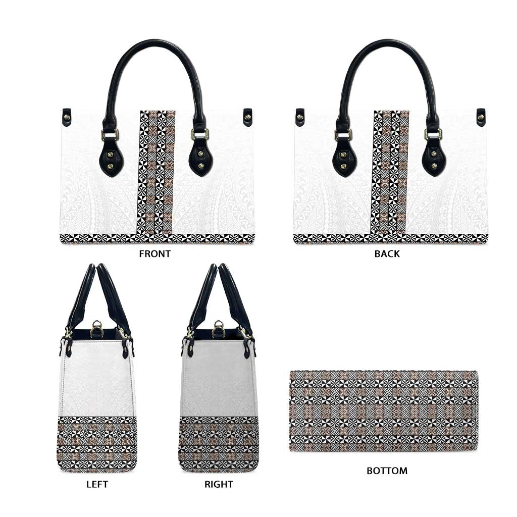 Light Gray Tongan Polynesian Tribal Leather Bag LT9 - Polynesian Pride