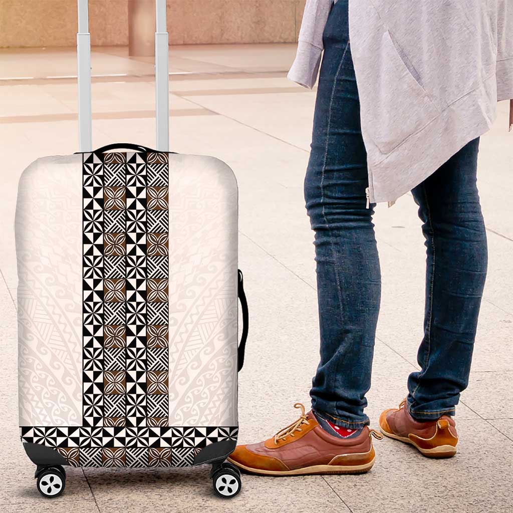 Light Gray Tongan Polynesian Tribal Luggage Cover - Polynesian Pride