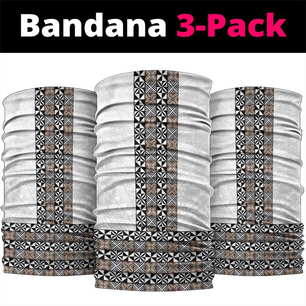 Light Gray Tongan Polynesian Tribal Neck Gaiter LT9 package One Size: 25*50cm White - Polynesian Pride