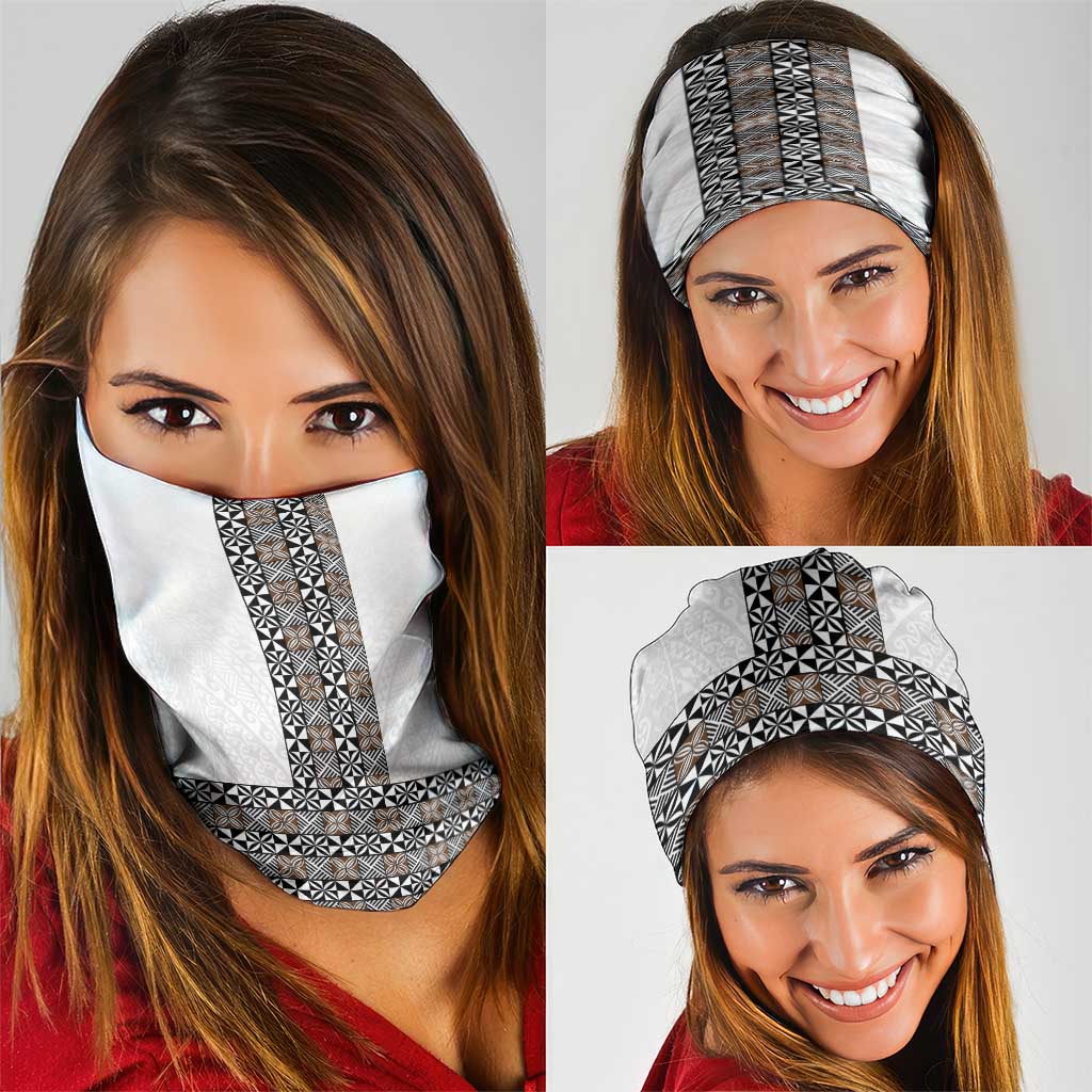 Light Gray Tongan Polynesian Tribal Neck Gaiter LT9 - Polynesian Pride