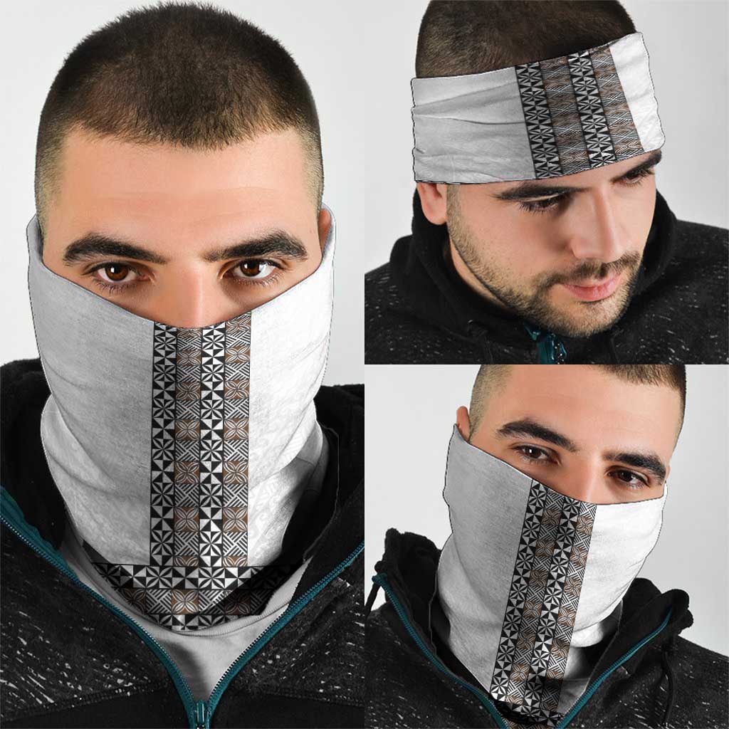 Light Gray Tongan Polynesian Tribal Neck Gaiter LT9 - Polynesian Pride