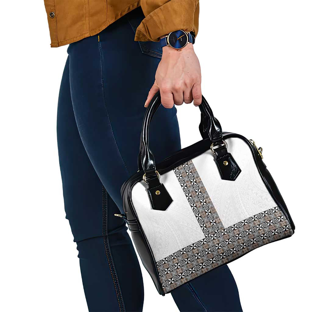 Light Gray Tongan Polynesian Tribal Shoulder Handbag - Polynesian Pride