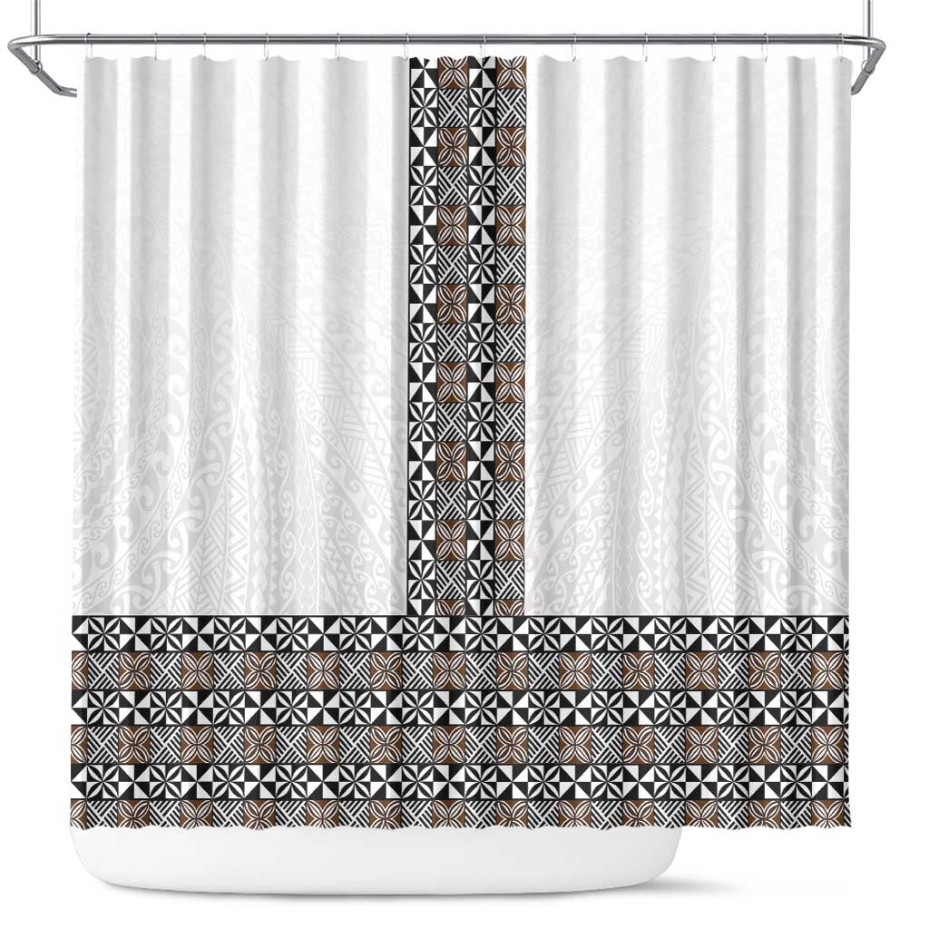 Light Gray Tongan Polynesian Tribal Shower Curtain - Polynesian Pride