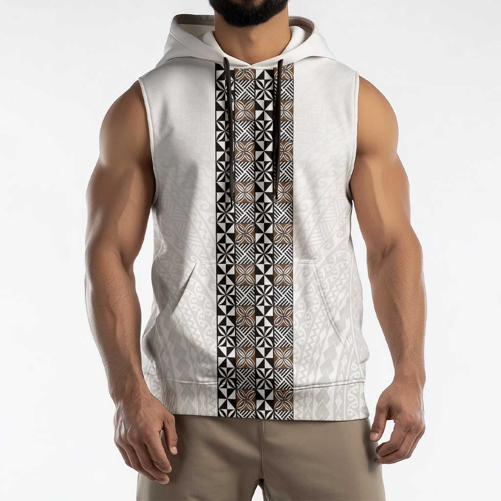 Light Gray Tongan Polynesian Tribal Sleeveless Hoodie LT9 - Polynesian Pride