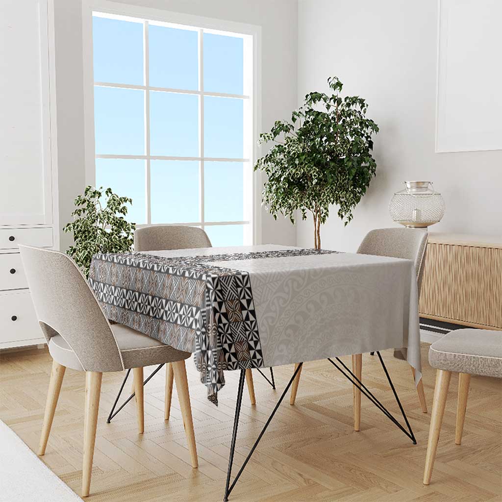 Light Gray Tongan Polynesian Tribal Tablecloth - Polynesian Pride