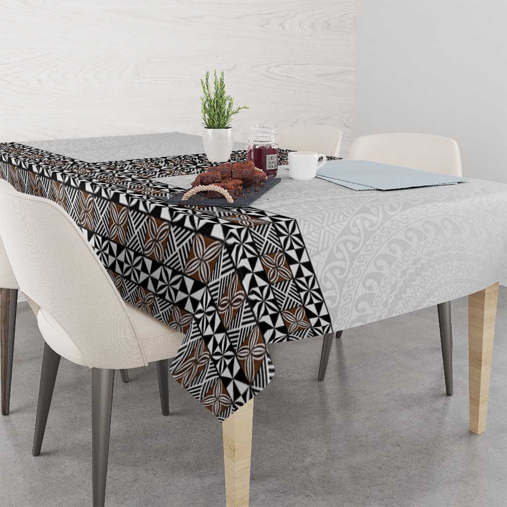 Light Gray Tongan Polynesian Tribal Tablecloth - Polynesian Pride