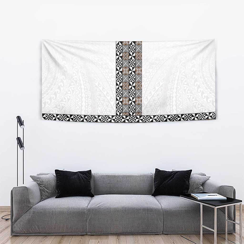 Light Gray Tongan Polynesian Tribal Tapestry - Polynesian Pride