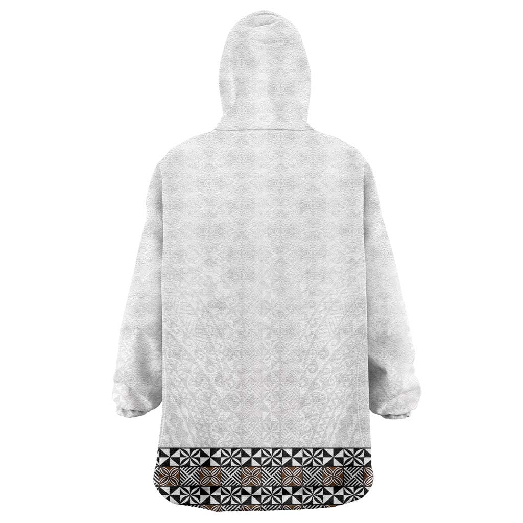Light Gray Tongan Polynesian Tribal Wearable Blanket Hoodie LT9 - Polynesian Pride