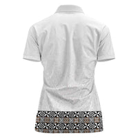 Light Gray Tongan Polynesian Tribal Women Polo Shirt - Polynesian Pride